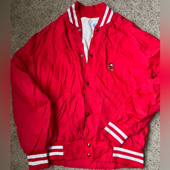 Vintage Walt Disney Character Fashion Red Bomber Mickey Mouse Jacket - Picture 6 of 10